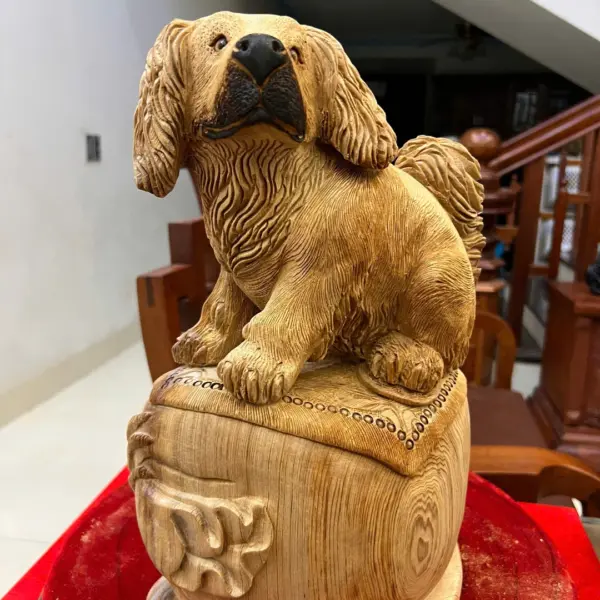 Cún Gỗ Ngọc Am Liền Khối