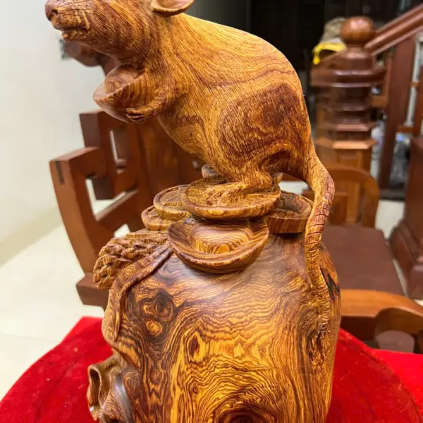 Chuột Gỗ Cẩm Việt Liền Khối Siêu Vân